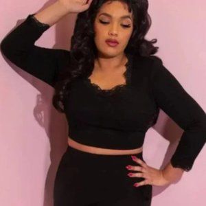 HOLLYWOOD CROP TOP IN BLACK - VIXEN BY MICHELINE PITT